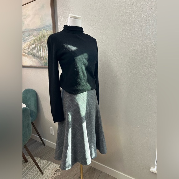 Rafaella Gray Plaid A-Line Midi Skirt Women’s Size 12 Work Office Classic - Picture 5 of 7